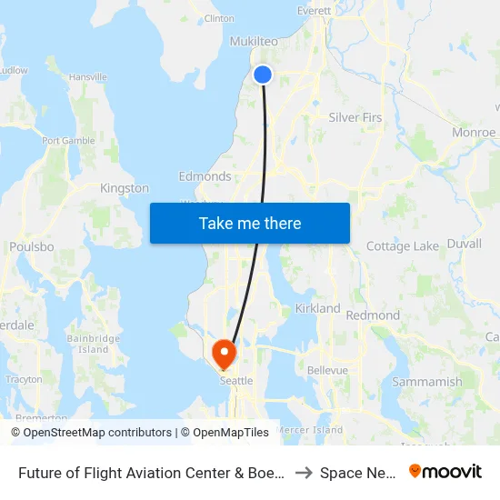 Future of Flight Aviation Center & Boeing Tour to Space Needle map
