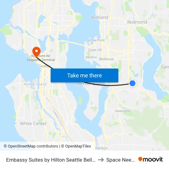 Embassy Suites by Hilton Seattle Bellevue to Space Needle map