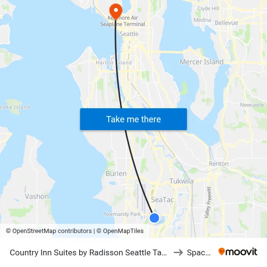 Country Inn Suites by Radisson Seattle Tacoma International Airport WA SeaTac to Space Needle map