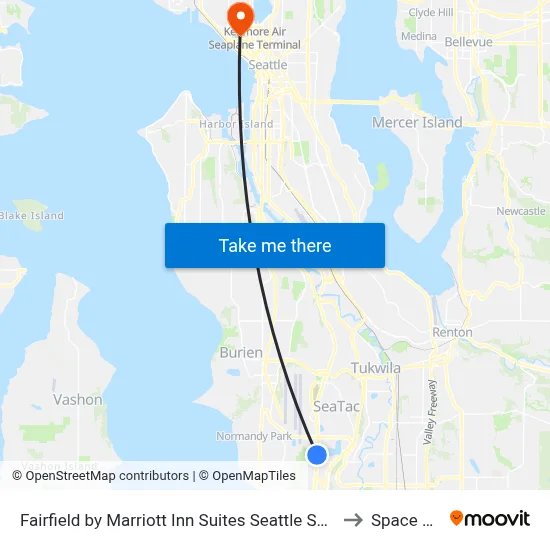 Fairfield by Marriott Inn Suites Seattle Sea Tac Airport SeaTac to Space Needle map