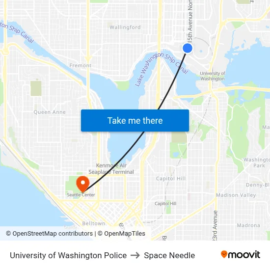 University of Washington Police to Space Needle map