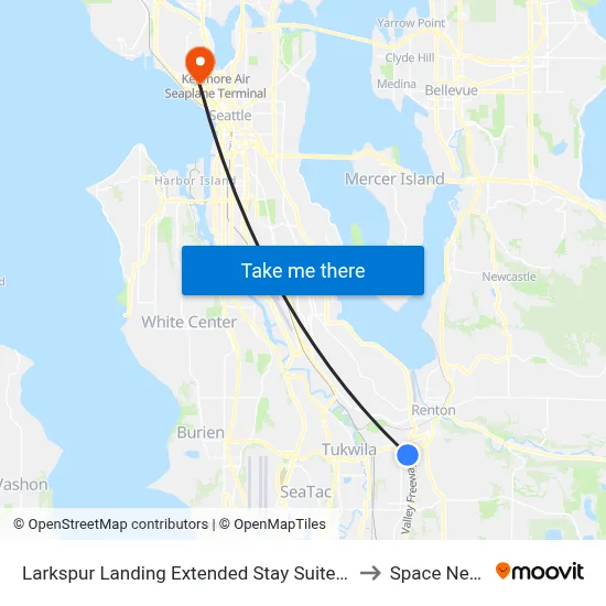 Larkspur Landing Extended Stay Suites Renton to Space Needle map