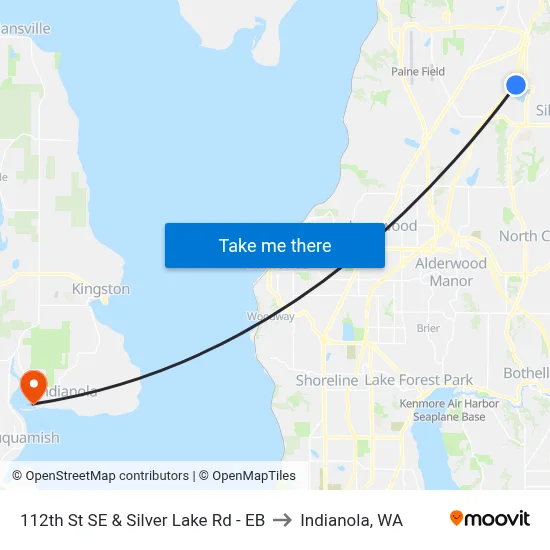 112th St SE & Silver Lake Rd - EB to Indianola, WA map