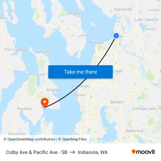 Colby Ave & Pacific Ave - SB to Indianola, WA map