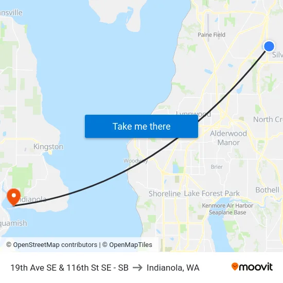 19th Ave SE & 116th St SE - SB to Indianola, WA map