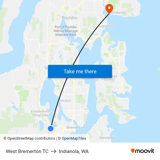 West Bremerton TC to Indianola, WA map