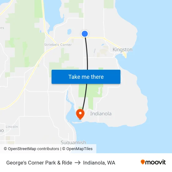 George's Corner Park & Ride to Indianola, WA map