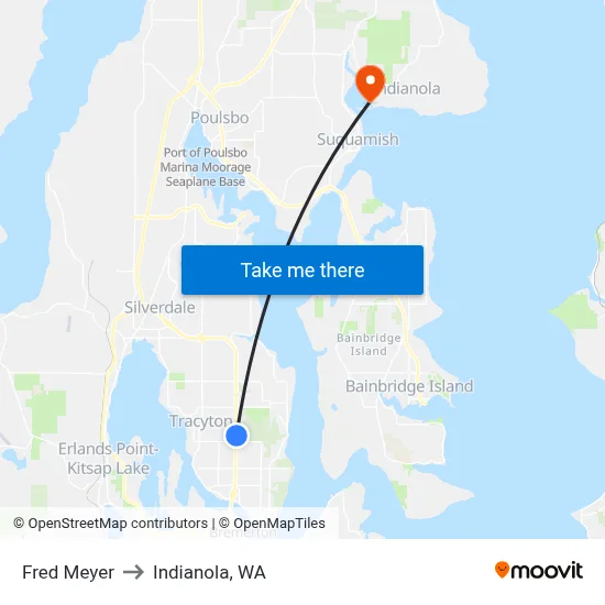 Fred Meyer to Indianola, WA map
