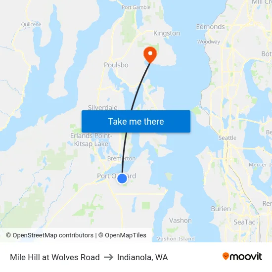 Mile Hill at Wolves Road to Indianola, WA map
