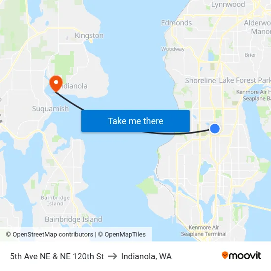 5th Ave NE & NE 120th St to Indianola, WA map