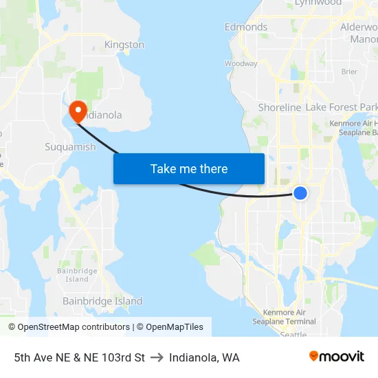 5th Ave NE & NE 103rd St to Indianola, WA map