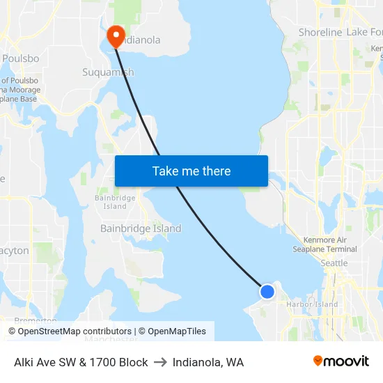 Alki Ave SW & 1700 Block to Indianola, WA map