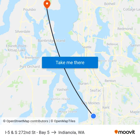 I-5 & S 272nd St - Bay 5 to Indianola, WA map