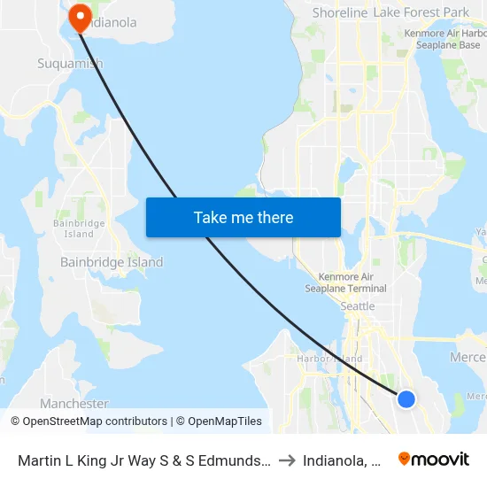Martin L King Jr Way S & S Edmunds St to Indianola, WA map