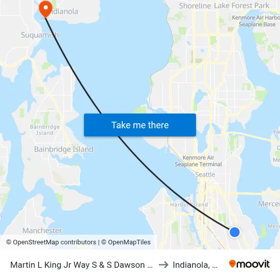 Martin L King Jr Way S & S Dawson St to Indianola, WA map