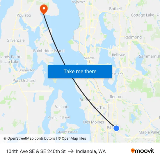 104th Ave SE & SE 240th St to Indianola, WA map
