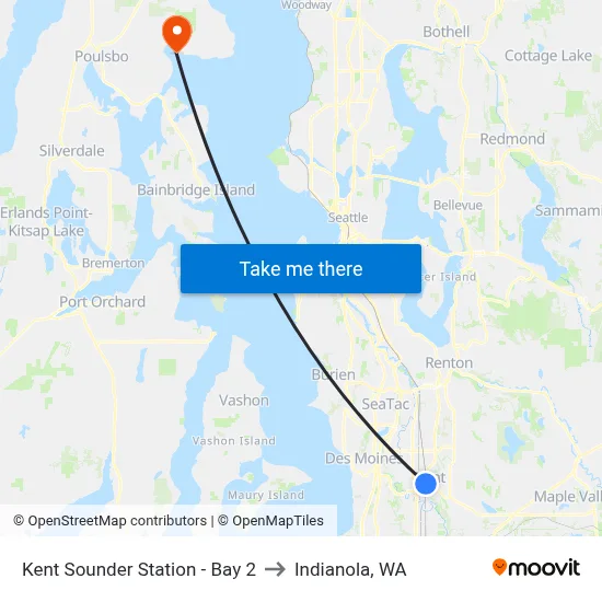 Kent Sounder Station - Bay 2 to Indianola, WA map