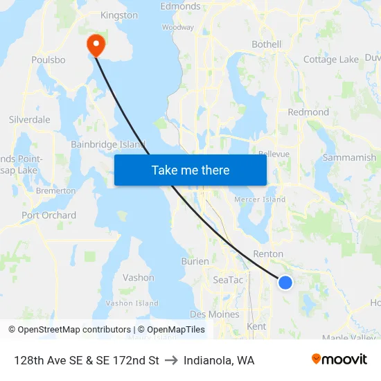 128th Ave SE & SE 172nd St to Indianola, WA map