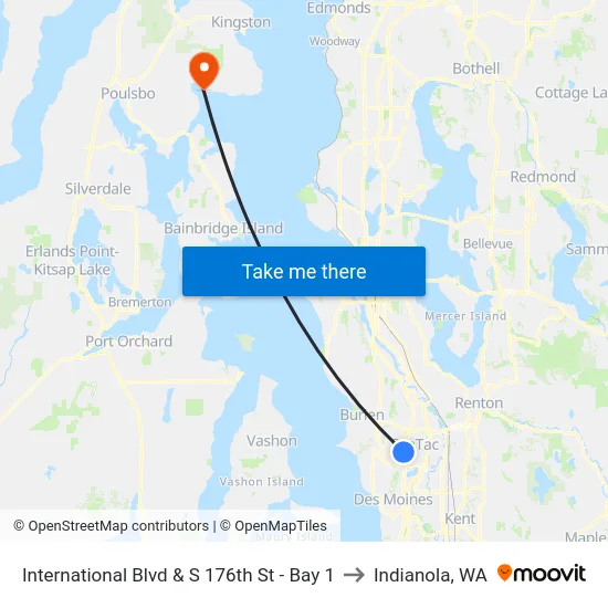 International Blvd & S 176th St - Bay 1 to Indianola, WA map