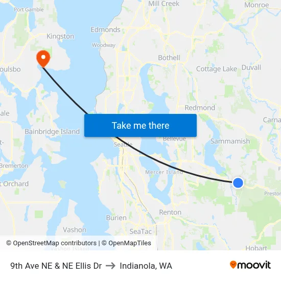 9th Ave NE & NE Ellis Dr to Indianola, WA map