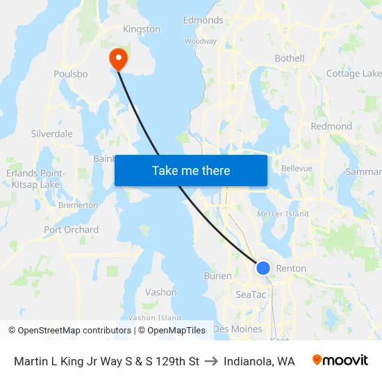 Martin L King Jr Way S & S 129th St to Indianola, WA map