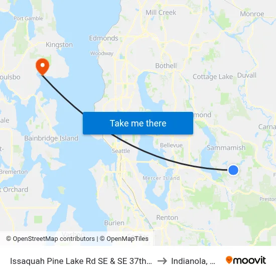 Issaquah Pine Lake Rd SE & SE 37th Pl to Indianola, WA map