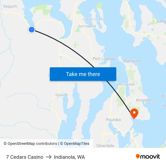 7 Cedars Casino to Indianola, WA map