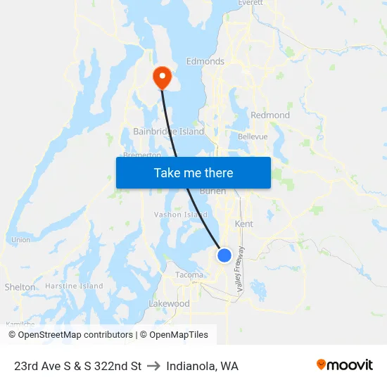 23rd Ave S & S 322nd St to Indianola, WA map