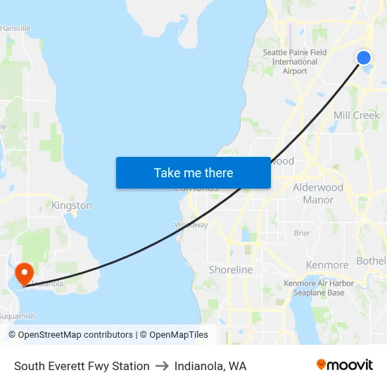 South Everett Fwy Station to Indianola, WA map