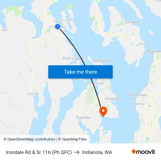 Irondale Rd & Sr 116 (Ph QFC) to Indianola, WA map