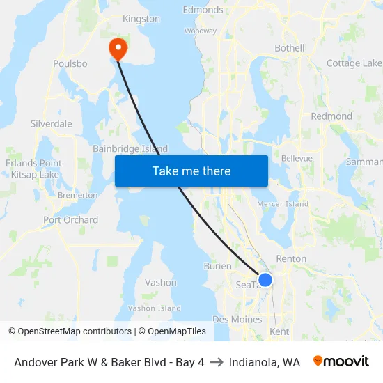 Andover Park W & Baker Blvd - Bay 4 to Indianola, WA map