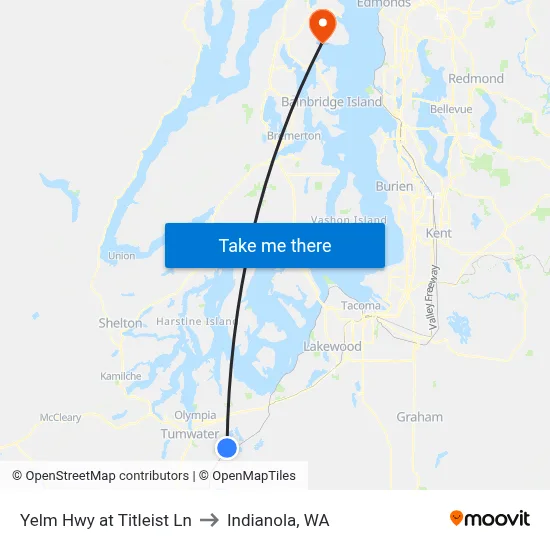 Yelm Hwy at Titleist Ln to Indianola, WA map