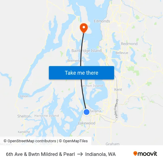 6th Ave & Bwtn Mildred & Pearl to Indianola, WA map