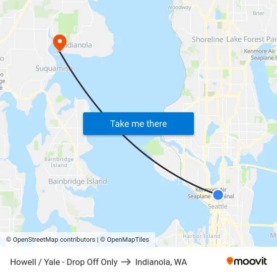 Howell / Yale - Drop Off Only to Indianola, WA map
