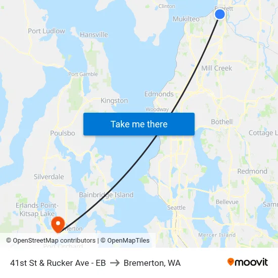 41st St & Rucker Ave - EB to Bremerton, WA map