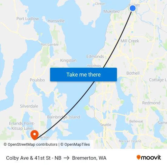 Colby Ave & 41st St - NB to Bremerton, WA map