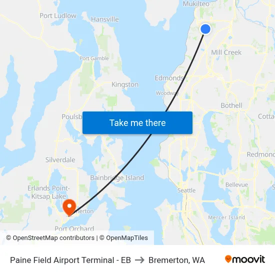 Paine Field Airport Terminal - EB to Bremerton, WA map