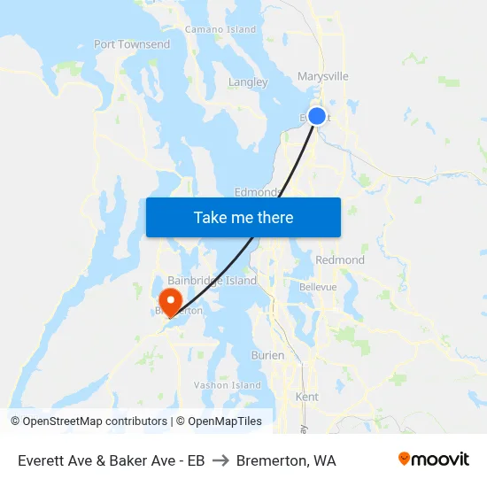 Everett Ave & Baker Ave - EB to Bremerton, WA map