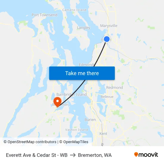 Everett Ave & Cedar St - WB to Bremerton, WA map