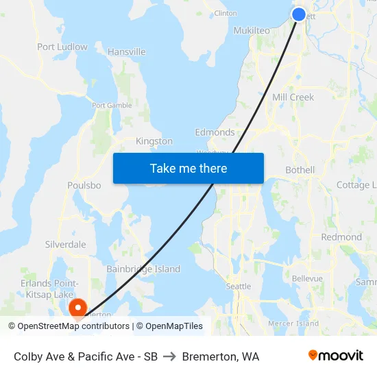 Colby Ave & Pacific Ave - SB to Bremerton, WA map