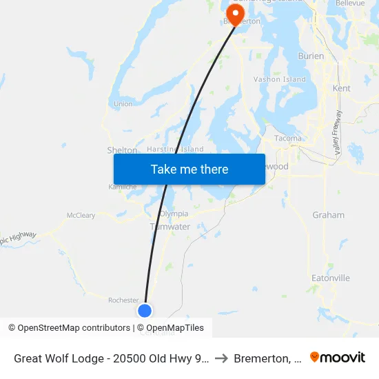 Great Wolf Lodge - 20500 Old Hwy 99 Sw. to Bremerton, WA map