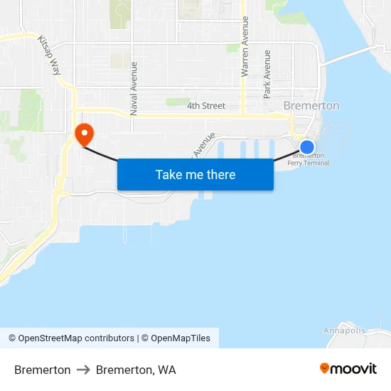 Bremerton to Bremerton, WA map