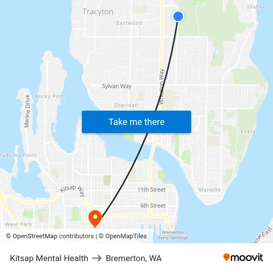 Kitsap Mental Health to Bremerton, WA map