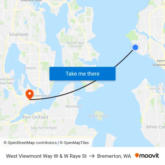West Viewmont Way W & W Raye St to Bremerton, WA map