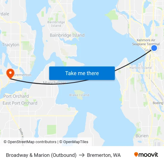 Broadway & Marion (Outbound) to Bremerton, WA map