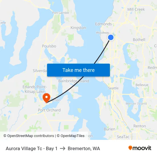 Aurora Village Tc - Bay 1 to Bremerton, WA map