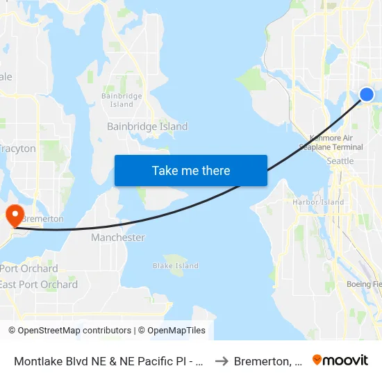 Montlake Blvd NE & NE Pacific Pl - Bay 3 to Bremerton, WA map