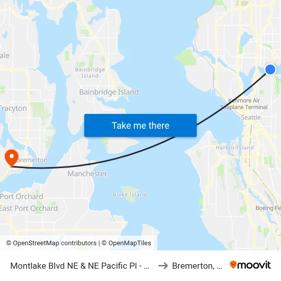 Montlake Blvd NE & NE Pacific Pl - Bay 4 to Bremerton, WA map