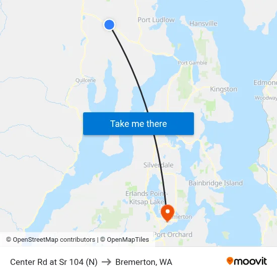 Center Rd at Sr 104 (N) to Bremerton, WA map