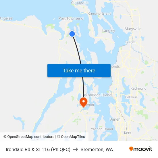 Irondale Rd & Sr 116 (Ph QFC) to Bremerton, WA map